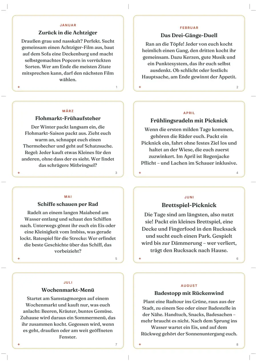 Real sample page: Our Year of Dates 2027, page 1