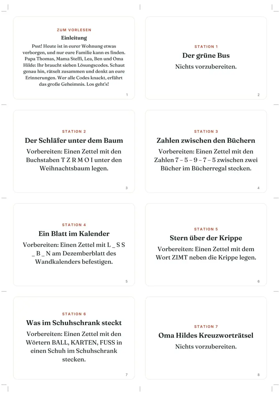 Echte Beispielseite: Escape-Game für Heiligabend, Seite 1