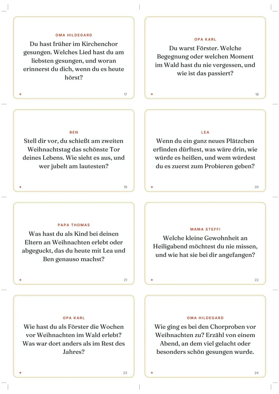 Real sample page: Conversation Cards for Your Holiday Table, page 2