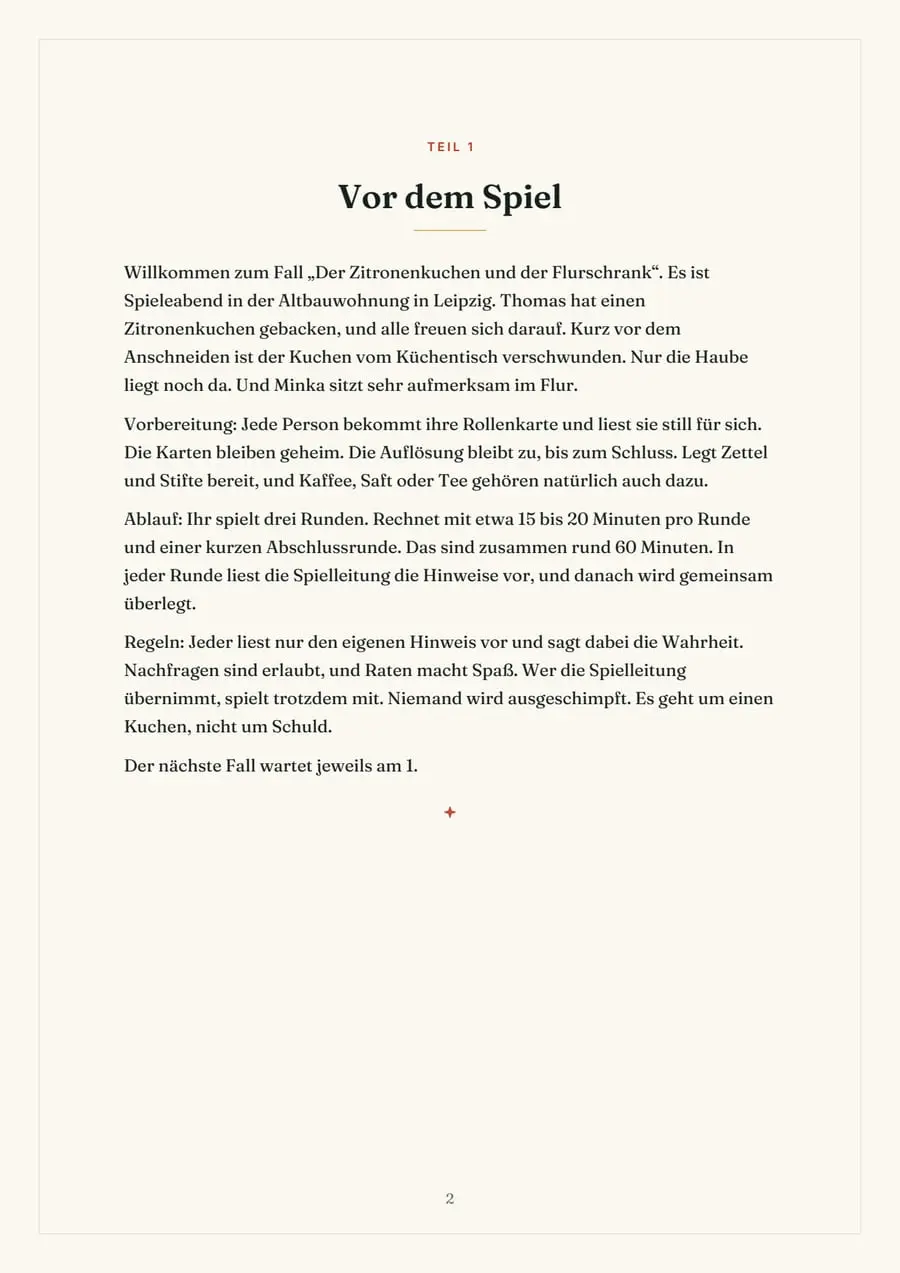 Real sample page: Mystery Subscription for Game Nights, page 1