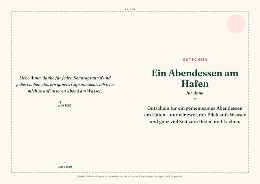 Echte Beispielseite: Notfall-Geschenk – in 10 Minuten persönlich, Seite 1