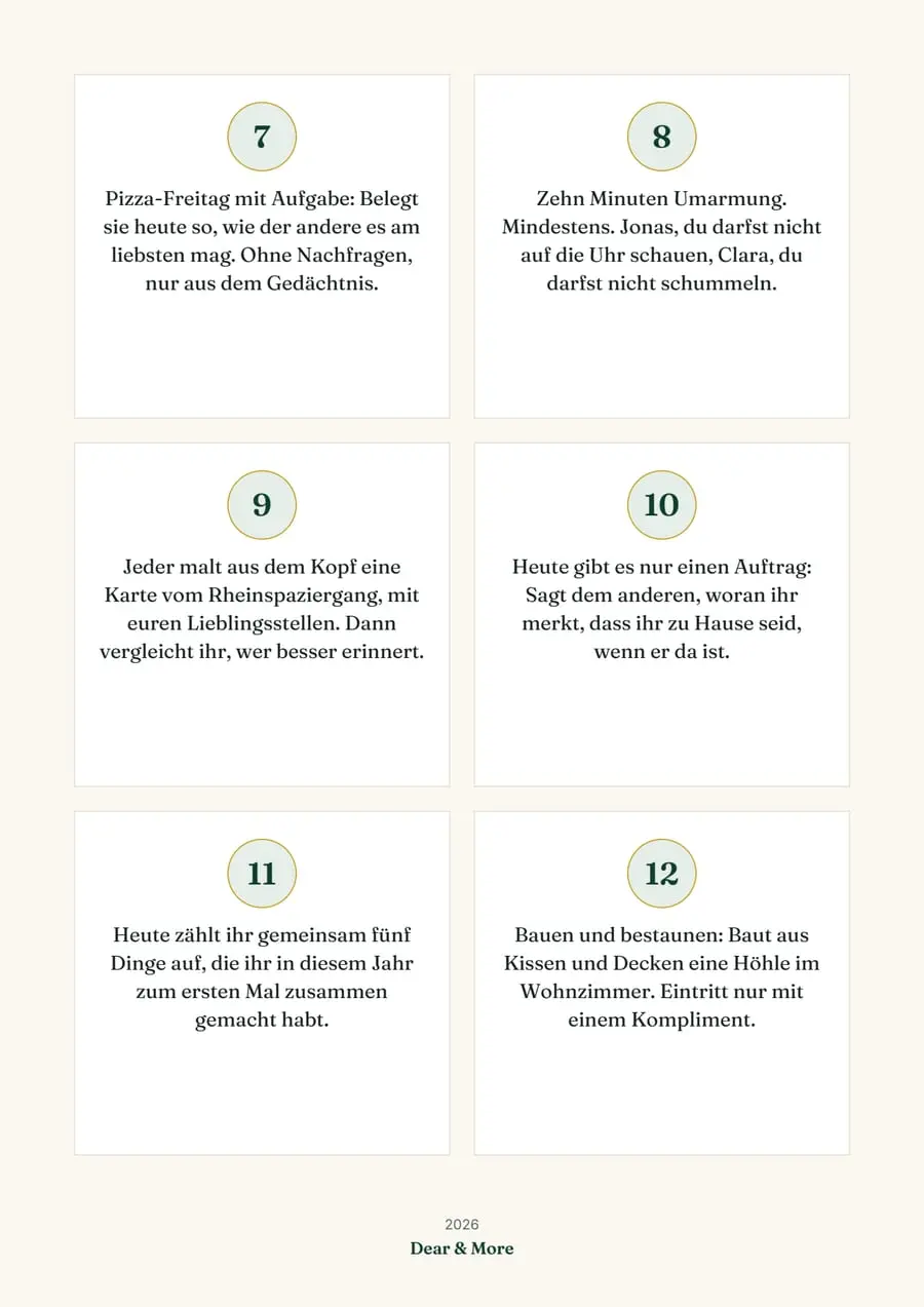 Echte Beispielseite: Adventskalender für Paare, Seite 2