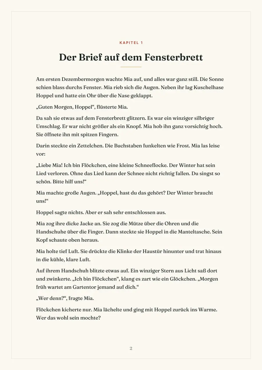 Echte Beispielseite: Vorlese-Adventskalender – dein Kind als Held, Seite 1